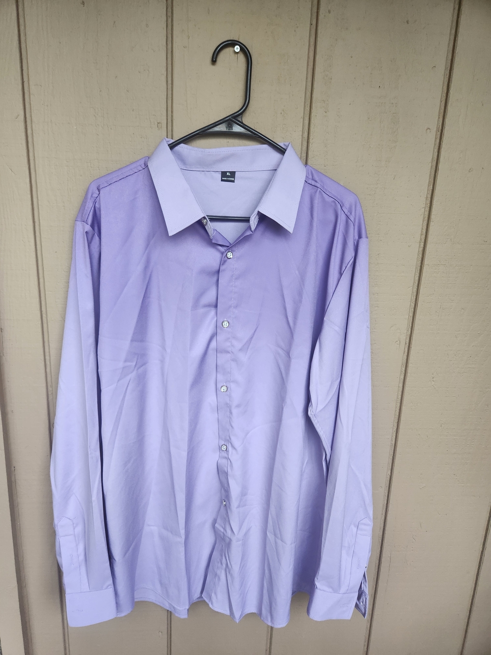 SHEIN Men's Light Lavender Long-Sleeve Dress Shirt